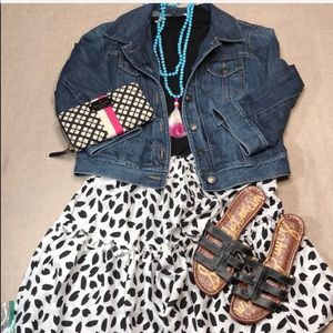 Black and White Animal Print Skirt NWT